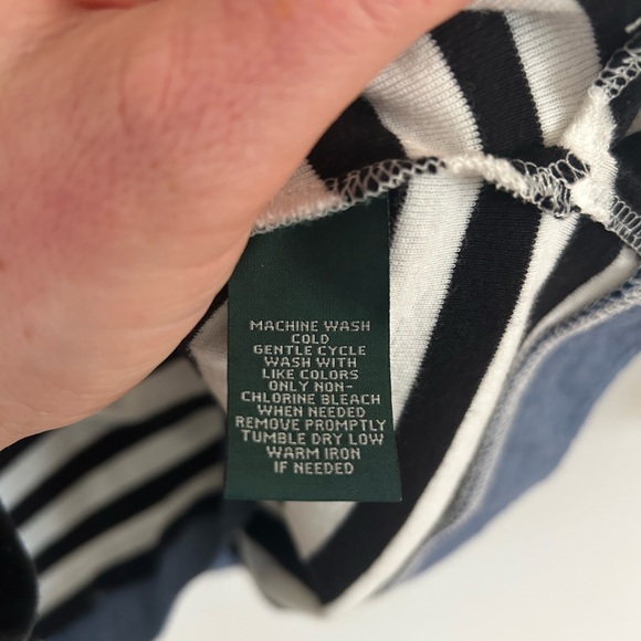 Lauren Ralph Lauren Hoodie Womes Medium White Striped LRL Sweatshirt Long Sleeve - Picture 5 of 8